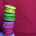 Colorful rows of macaron